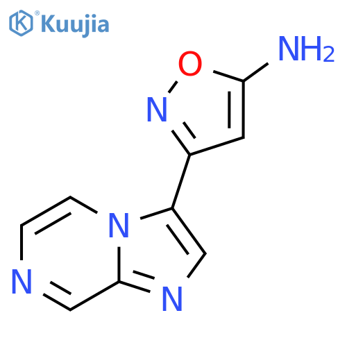 3-{imidazo1,2-apyrazin-3-yl}-1,2-oxazol-5-amine structure