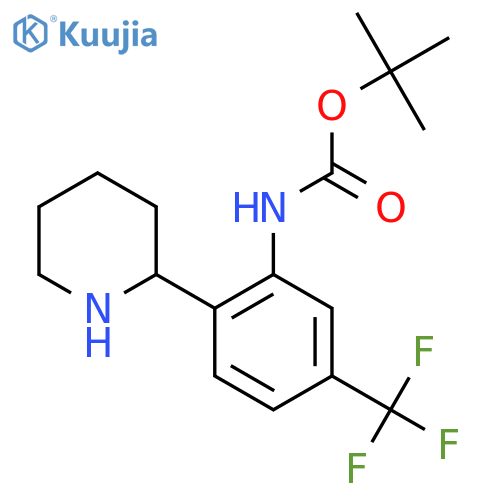 tert-butyl N-2-(piperidin-2-yl)-5-(trifluoromethyl)phenylcarbamate structure