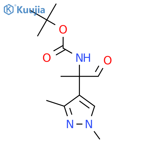 tert-butyl N-2-(1,3-dimethyl-1H-pyrazol-4-yl)-1-oxopropan-2-ylcarbamate structure