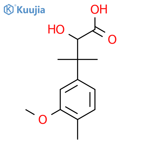 2-hydroxy-3-(3-methoxy-4-methylphenyl)-3-methylbutanoic acid structure