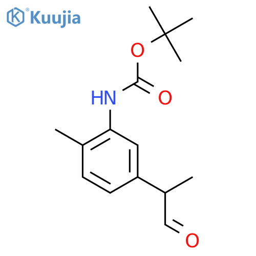tert-butyl N-2-methyl-5-(1-oxopropan-2-yl)phenylcarbamate structure