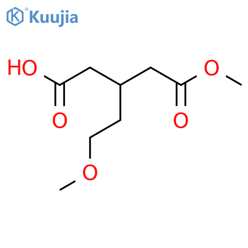 5-methoxy-3-(2-methoxyethyl)-5-oxopentanoic acid structure