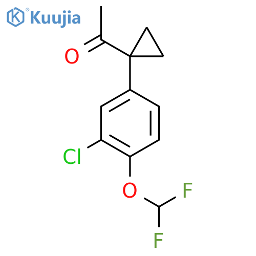 1-{1-3-chloro-4-(difluoromethoxy)phenylcyclopropyl}ethan-1-one structure