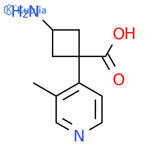 3-amino-1-(3-methylpyridin-4-yl)cyclobutane-1-carboxylic acid structure