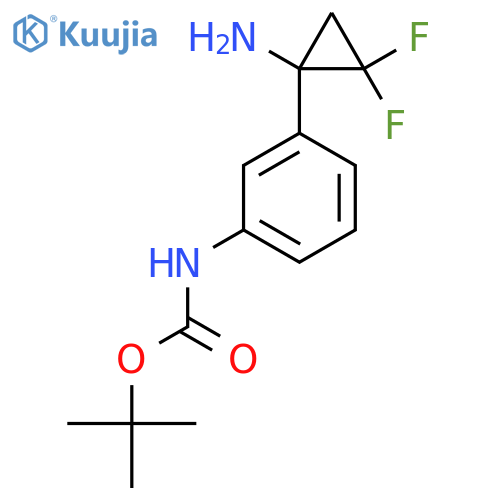 tert-butyl N-3-(1-amino-2,2-difluorocyclopropyl)phenylcarbamate structure