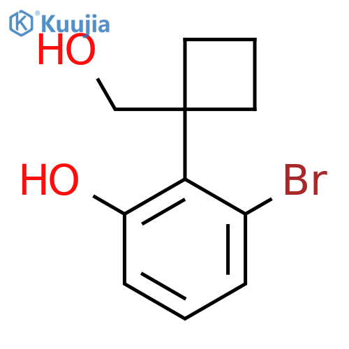 3-bromo-2-1-(hydroxymethyl)cyclobutylphenol structure