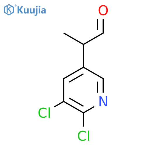 2-(5,6-dichloropyridin-3-yl)propanal structure