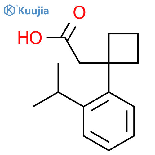 2-{1-2-(propan-2-yl)phenylcyclobutyl}acetic acid structure