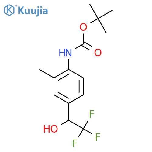 tert-butyl N-2-methyl-4-(2,2,2-trifluoro-1-hydroxyethyl)phenylcarbamate structure