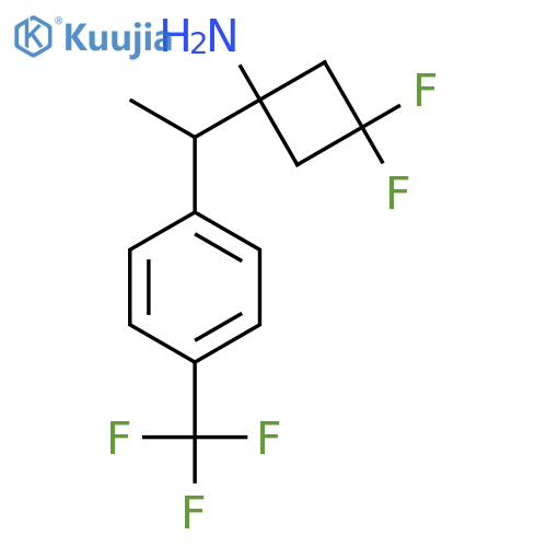 3,3-difluoro-1-{1-4-(trifluoromethyl)phenylethyl}cyclobutan-1-amine structure