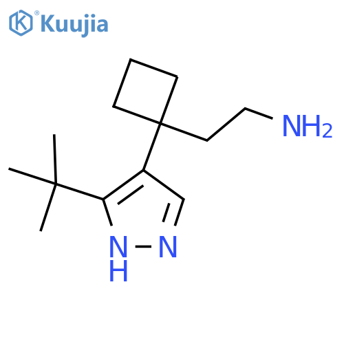 2-1-(3-tert-butyl-1H-pyrazol-4-yl)cyclobutylethan-1-amine structure