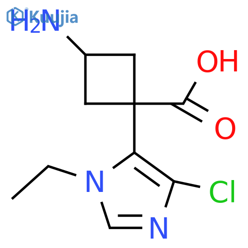 3-amino-1-(4-chloro-1-ethyl-1H-imidazol-5-yl)cyclobutane-1-carboxylic acid structure