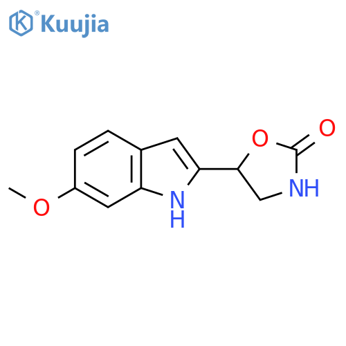 5-(6-methoxy-1H-indol-2-yl)-1,3-oxazolidin-2-one structure