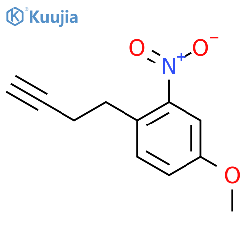 1-(but-3-yn-1-yl)-4-methoxy-2-nitrobenzene structure