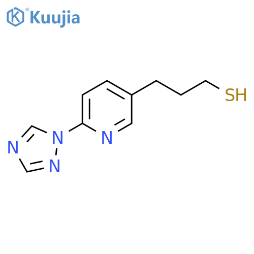 3-6-(1H-1,2,4-triazol-1-yl)pyridin-3-ylpropane-1-thiol structure