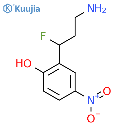 2-(3-amino-1-fluoropropyl)-4-nitrophenol structure