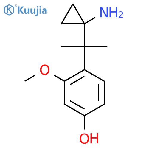 4-2-(1-aminocyclopropyl)propan-2-yl-3-methoxyphenol structure