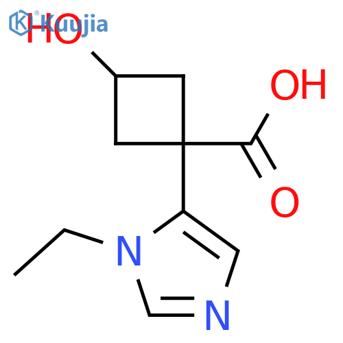 1-(1-ethyl-1H-imidazol-5-yl)-3-hydroxycyclobutane-1-carboxylic acid structure