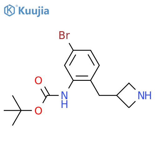 tert-butyl N-{2-(azetidin-3-yl)methyl-5-bromophenyl}carbamate structure