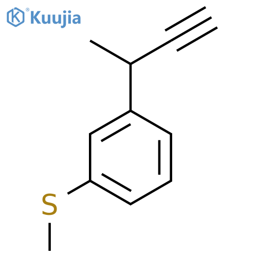1-(but-3-yn-2-yl)-3-(methylsulfanyl)benzene structure