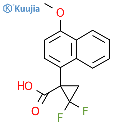 2,2-difluoro-1-(4-methoxynaphthalen-1-yl)cyclopropane-1-carboxylic acid structure