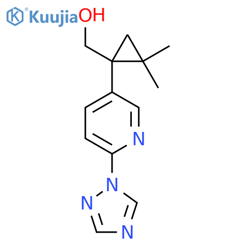 {2,2-dimethyl-1-6-(1H-1,2,4-triazol-1-yl)pyridin-3-ylcyclopropyl}methanol structure