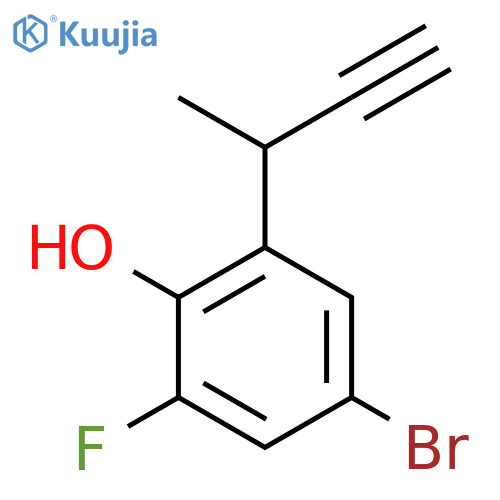 4-bromo-2-(but-3-yn-2-yl)-6-fluorophenol structure