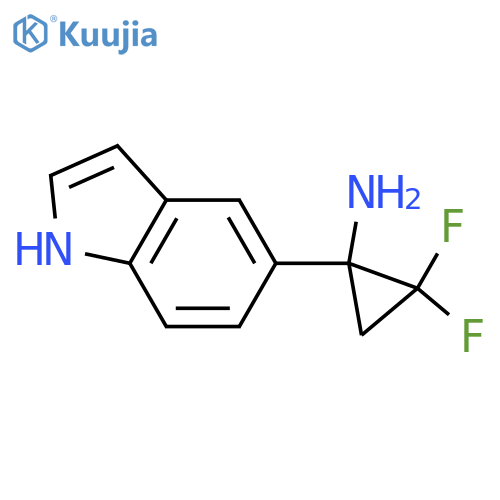 2,2-difluoro-1-(1H-indol-5-yl)cyclopropan-1-amine structure