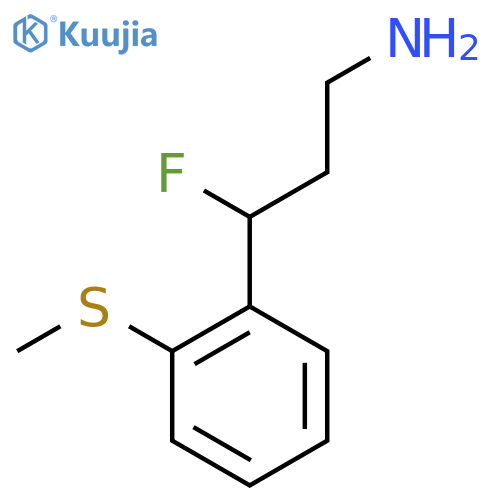 3-fluoro-3-2-(methylsulfanyl)phenylpropan-1-amine structure