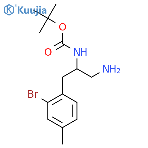 tert-butyl N-1-amino-3-(2-bromo-4-methylphenyl)propan-2-ylcarbamate structure