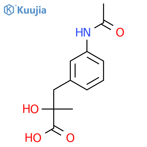 3-(3-acetamidophenyl)-2-hydroxy-2-methylpropanoic acid structure