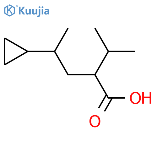 4-cyclopropyl-2-(propan-2-yl)pentanoic acid structure