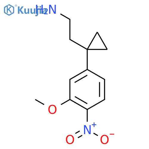 2-1-(3-methoxy-4-nitrophenyl)cyclopropylethan-1-amine structure