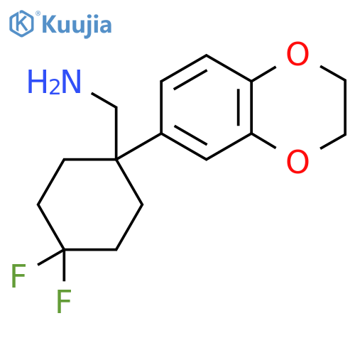 1-(2,3-dihydro-1,4-benzodioxin-6-yl)-4,4-difluorocyclohexylmethanamine structure