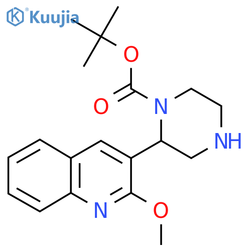 tert-butyl 2-(2-methoxyquinolin-3-yl)piperazine-1-carboxylate structure