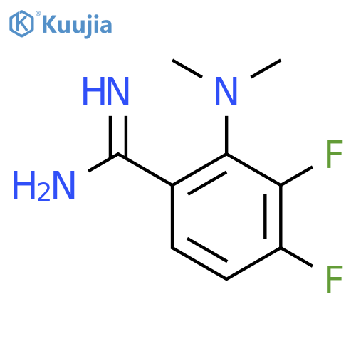 2-(dimethylamino)-3,4-difluorobenzene-1-carboximidamide structure