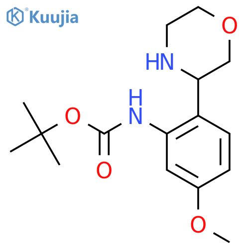 tert-butyl N-5-methoxy-2-(morpholin-3-yl)phenylcarbamate structure