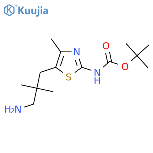 tert-butyl N-5-(3-amino-2,2-dimethylpropyl)-4-methyl-1,3-thiazol-2-ylcarbamate structure