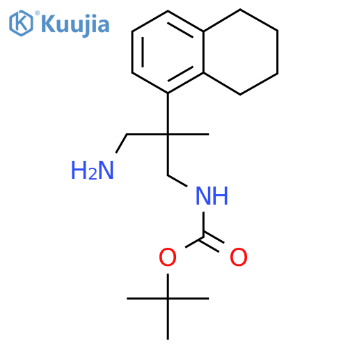 tert-butyl N-3-amino-2-methyl-2-(5,6,7,8-tetrahydronaphthalen-1-yl)propylcarbamate structure