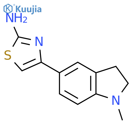 4-(1-methyl-2,3-dihydro-1H-indol-5-yl)-1,3-thiazol-2-amine structure
