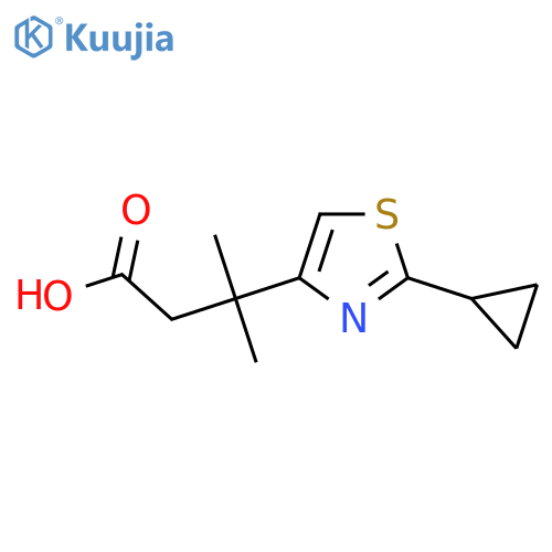 3-(2-cyclopropyl-1,3-thiazol-4-yl)-3-methylbutanoic acid structure