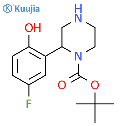 Tert-butyl 2-(5-fluoro-2-hydroxyphenyl)piperazine-1-carboxylate structure