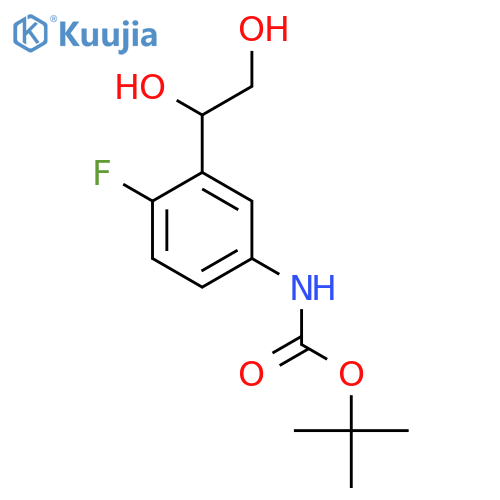 tert-butyl N-3-(1,2-dihydroxyethyl)-4-fluorophenylcarbamate structure