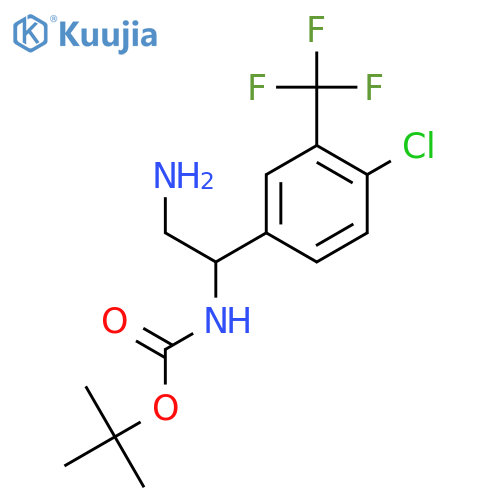 tert-butyl N-{2-amino-1-4-chloro-3-(trifluoromethyl)phenylethyl}carbamate structure