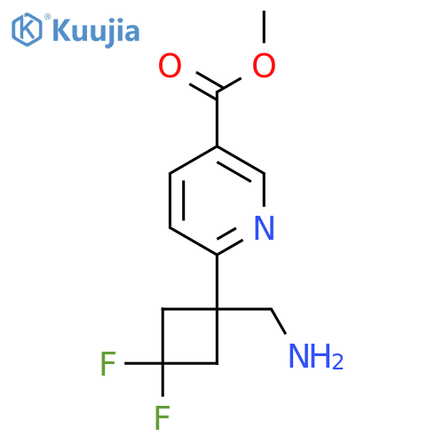 methyl 6-1-(aminomethyl)-3,3-difluorocyclobutylpyridine-3-carboxylate structure
