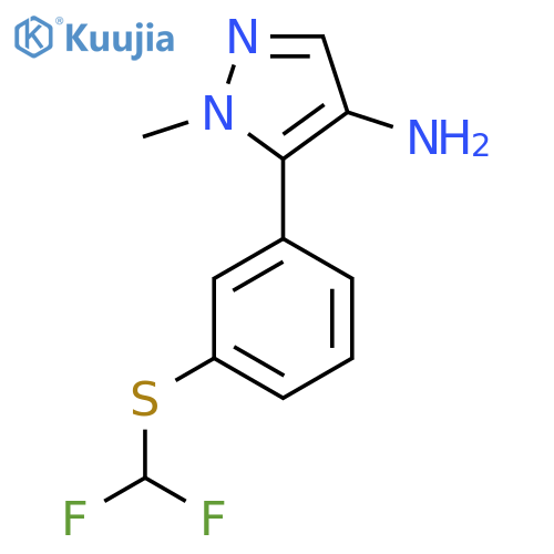 5-{3-(difluoromethyl)sulfanylphenyl}-1-methyl-1H-pyrazol-4-amine structure