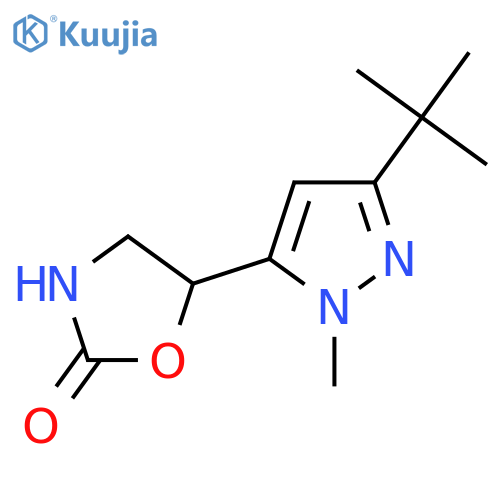 5-(3-tert-butyl-1-methyl-1H-pyrazol-5-yl)-1,3-oxazolidin-2-one structure