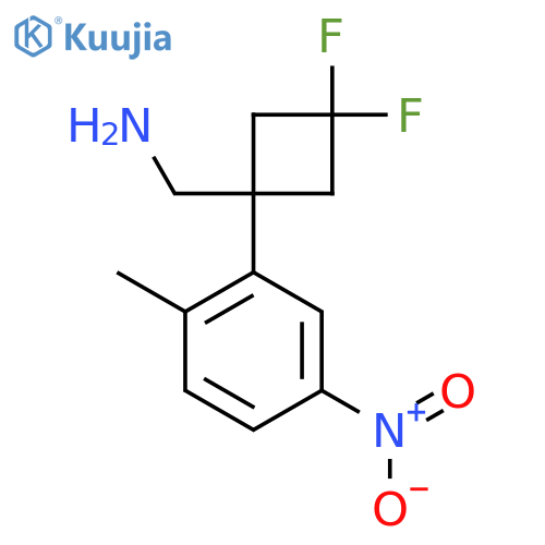3,3-difluoro-1-(2-methyl-5-nitrophenyl)cyclobutylmethanamine structure