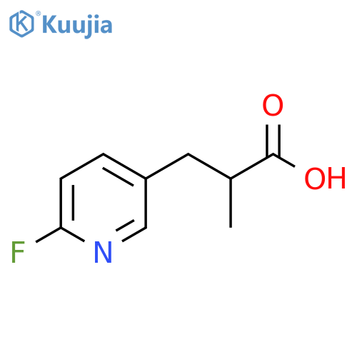 3-(6-fluoropyridin-3-yl)-2-methylpropanoic acid structure