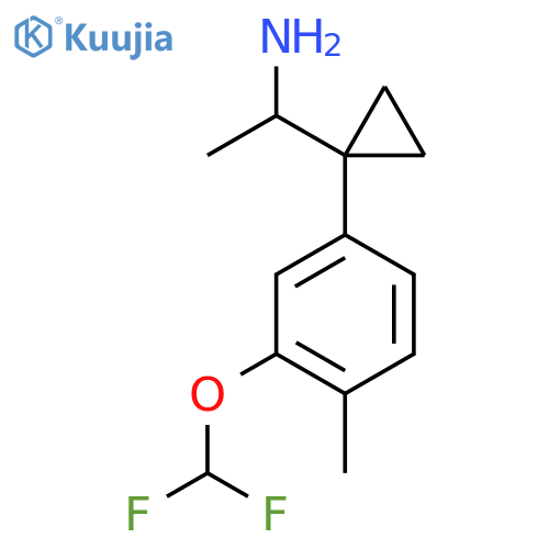 1-{1-3-(difluoromethoxy)-4-methylphenylcyclopropyl}ethan-1-amine structure